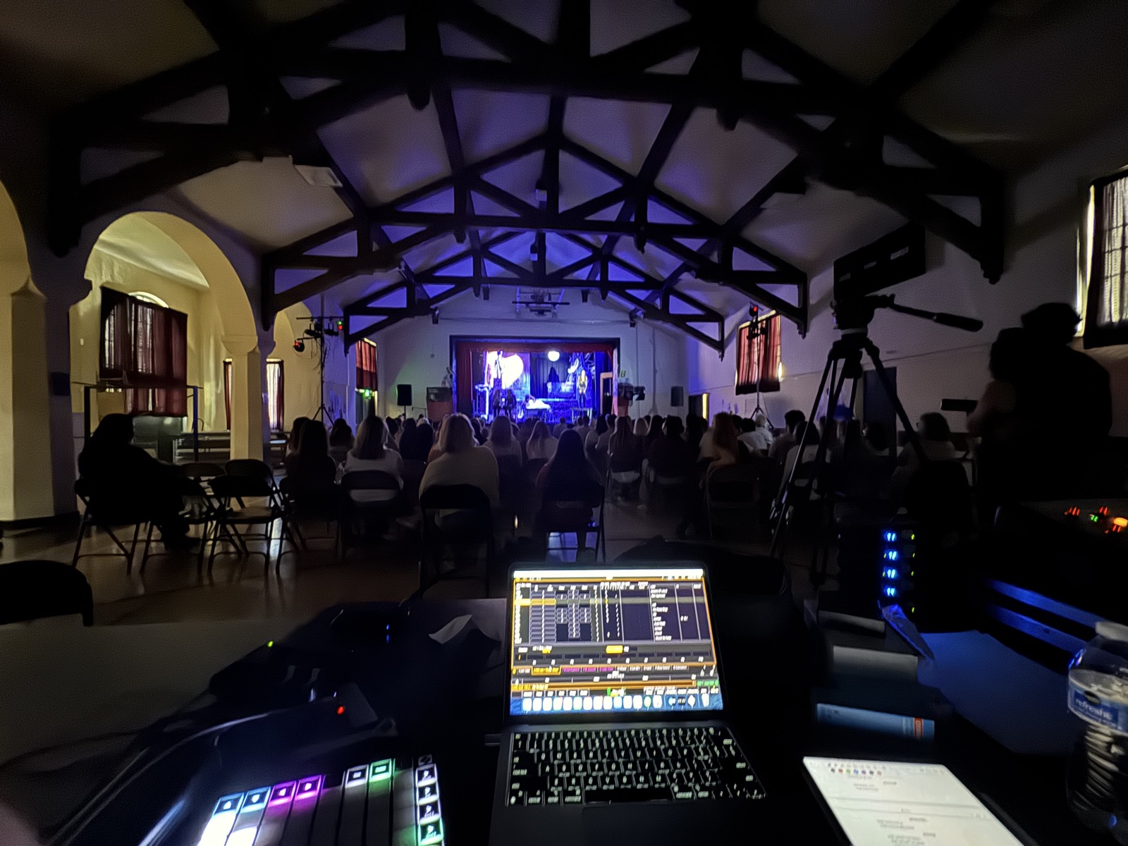 Theater sound & lighting booth